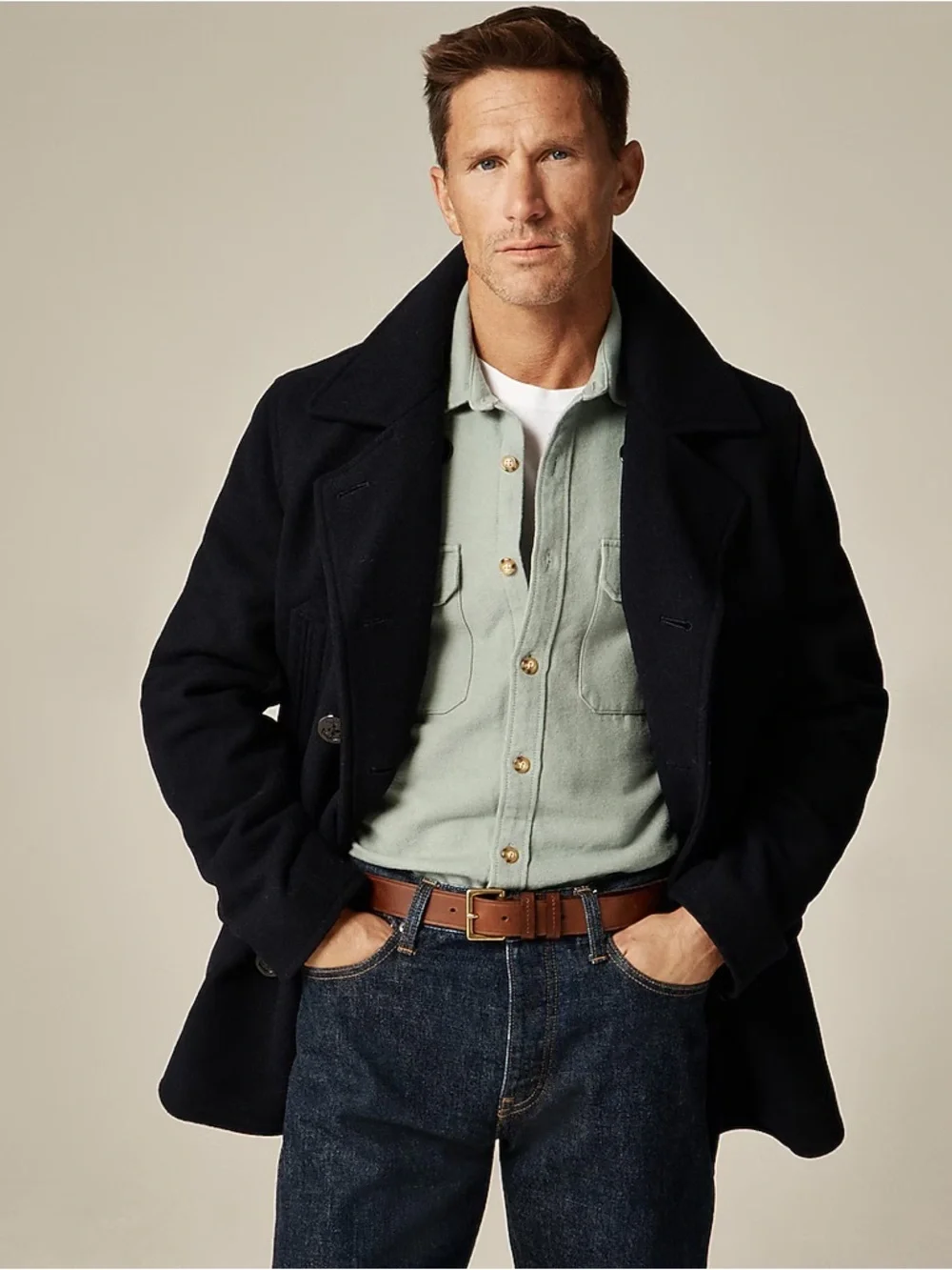 J.Crew Dock Peacoat in Wool Blend with PrimaLoft® in Classic Navy Size XS